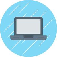 Laptop Computer Flat Blue Circle Icon vector