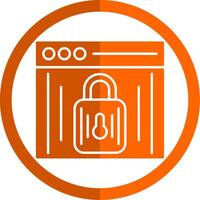 Browser Glyph Orange Circle Icon vector