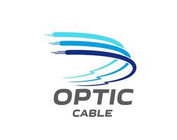 Fiber optic cable icon, internet technology vector