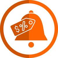 Bell Glyph Orange Circle Icon vector