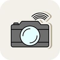 Camera Line Filled White Shadow Icon vector