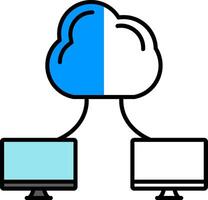 Cloud Computing Filled Half Cut Icon vector