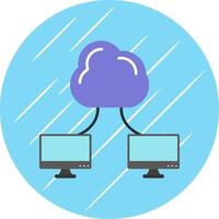 Cloud Computing Flat Blue Circle Icon vector