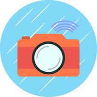 Camera Flat Blue Circle Icon vector