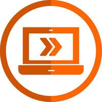 Fast Forward Glyph Orange Circle Icon vector