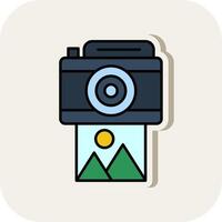 Camera Line Filled White Shadow Icon vector