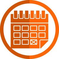 Date Glyph Orange Circle Icon vector