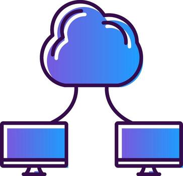 Cloud Computing Gradient Filled Icon vector
