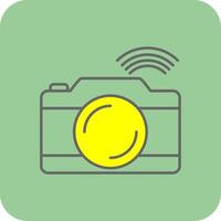 Camera Filled Yellow Icon vector