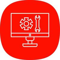 Technical Support Line Curve Icon vector