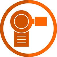 Camera Glyph Orange Circle Icon vector