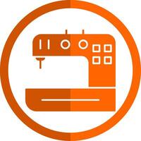 Sewing Machine Glyph Orange Circle Icon vector