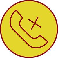 Missed Call Line Circle Icon vector