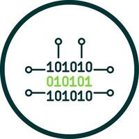 Binary Code Line Circle Icon vector