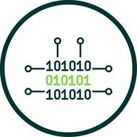 Binary Code Line Circle Icon vector