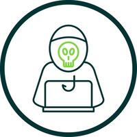 Data Phishing Line Circle Icon vector