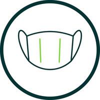 Medical Mask Line Circle Icon vector