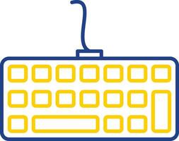 icono de dos colores de la línea del teclado vector