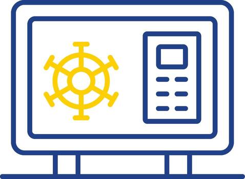 Safe Box Line Two Color Icon vector