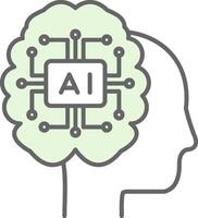 Artificial Intelligence Fillay Icon vector