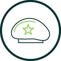 Beret Line Circle Icon vector