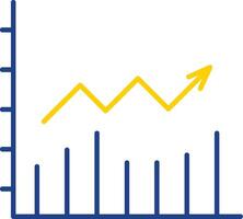 Line Chart Line Two Color Icon vector