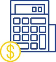 Calculator Line Two Color Icon vector