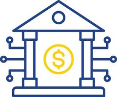 Banking System Line Two Color Icon vector