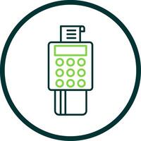 Bank Terminal Line Circle Icon vector