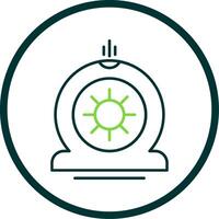 Flat Tire Line Circle Icon vector