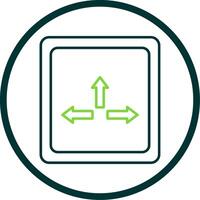 Resize Line Circle Icon vector