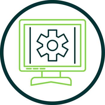 Setting Line Circle Icon vector