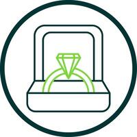 Ring Box Line Circle Icon vector