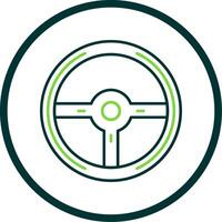 Steering Wheel Line Circle Icon vector