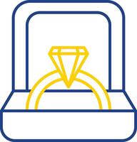 Ring Box Line Two Color Icon vector