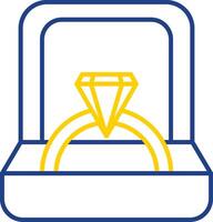 Ring Box Line Two Color Icon vector