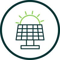 Solar Panel Line Circle Icon vector