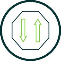 Two Way Line Circle Icon vector