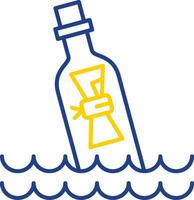 Message In Bottle Line Two Color Icon vector