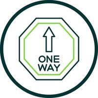 One Way Line Circle Icon vector