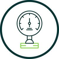 Pressure Meter Line Circle Icon vector