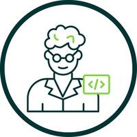 Programmer Line Circle Icon vector
