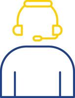 Headset Line Two Color Icon vector