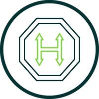 Junction Line Circle Icon vector