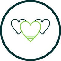 Heart Line Circle Icon vector