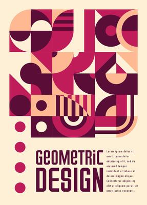 Purple modern abstract geometric pattern poster
