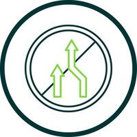 No Overtaking Line Circle Icon vector