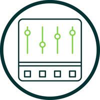 Control Panel Line Circle Icon vector