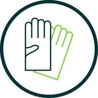 Hand Gloves Line Circle Icon vector