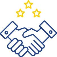 Partnership Handshake Line Two Color Icon vector